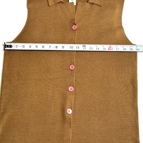 Vtg Paradox Wool Sleeveless Cardigan Sweater Old Money Quiet Luxury Minimalist - Picture 7 of 8